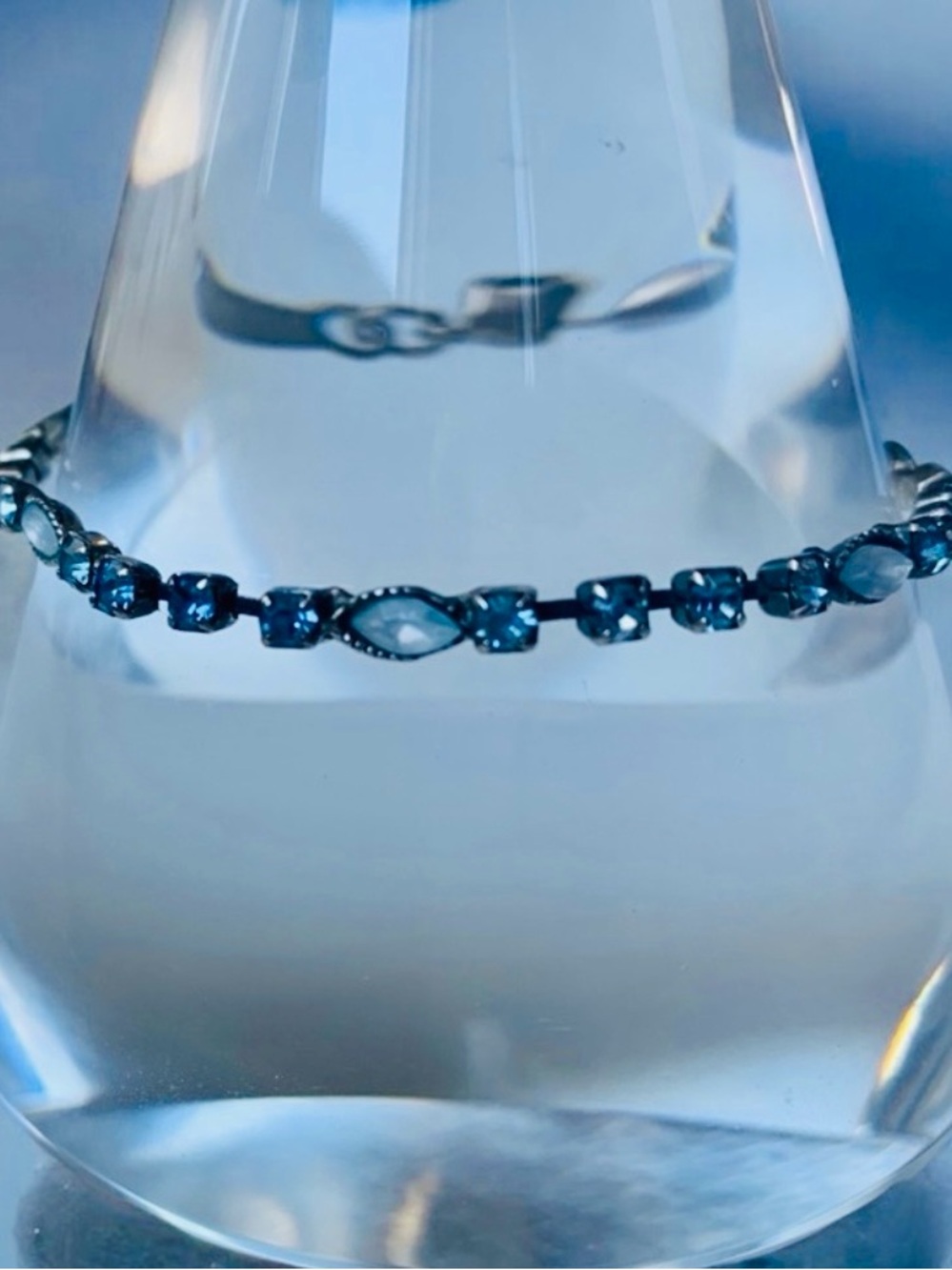 Clair’s Light Blue Cubic Zirconia Silver Plated Woman’s Bracelet Jewelry Dainty